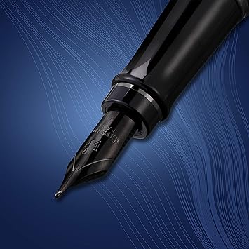 Parure stylo à bille + plume silhouette gris metallisée