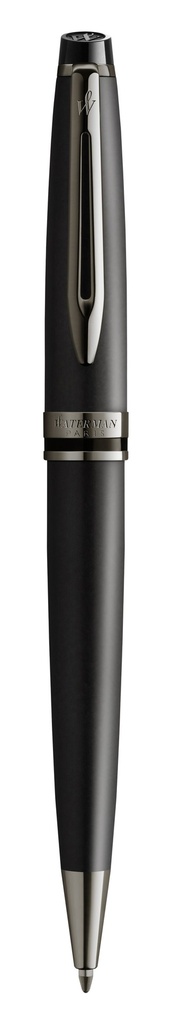 Parure stylo à bille + plume silhouette gris metallisée